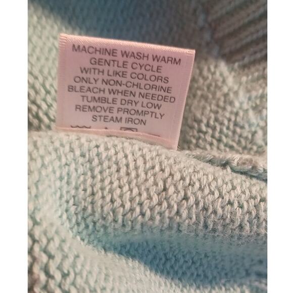 Vintage VanHeusen 100% Cotton Sage Green Cardigan Ruffle Front Women's XXL - Picture 7 of 7